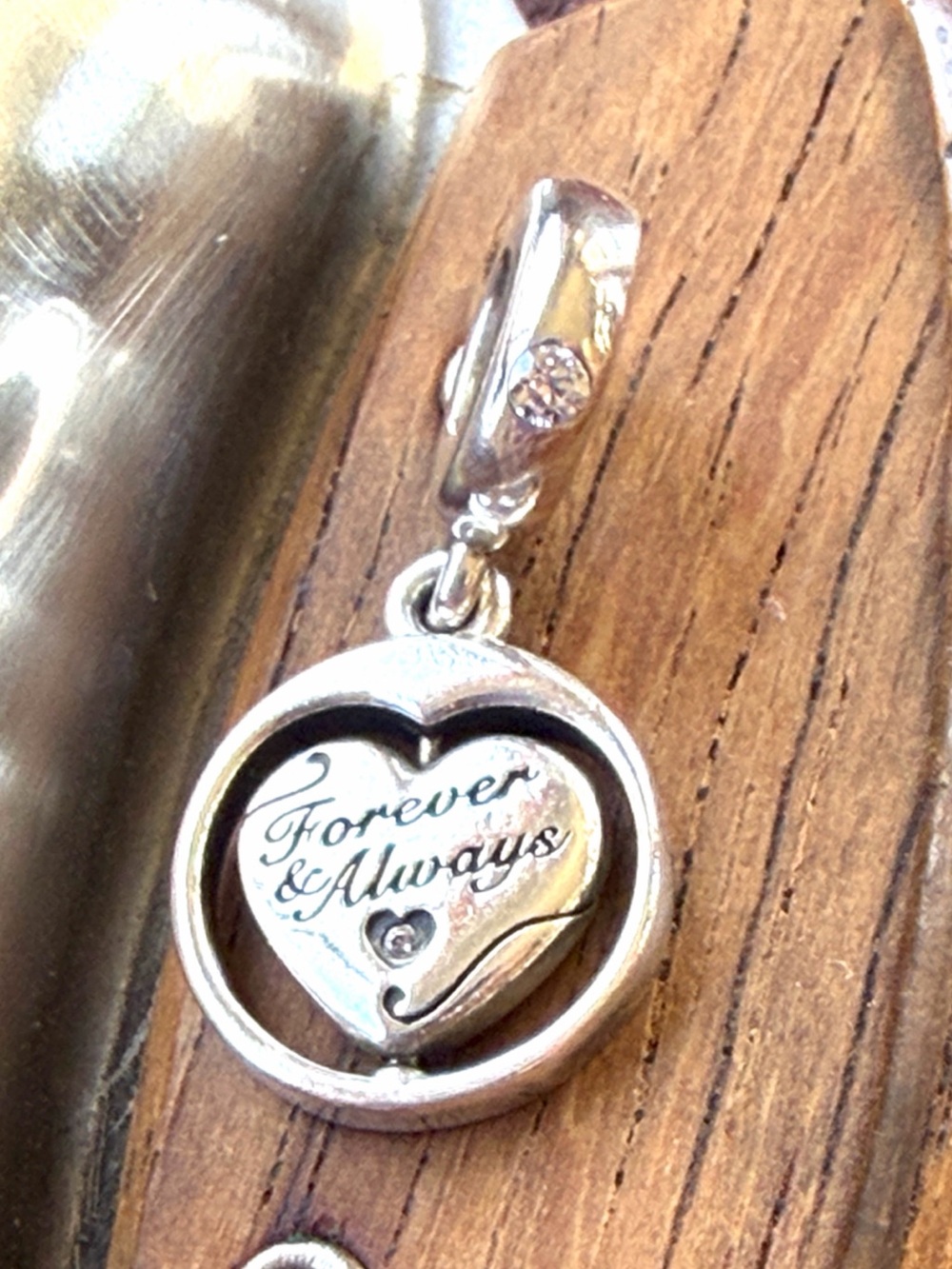 Pandora Moments Sterling Silver Spinning Forever & Always Soulmate Dangle - Picture 2 of 4
